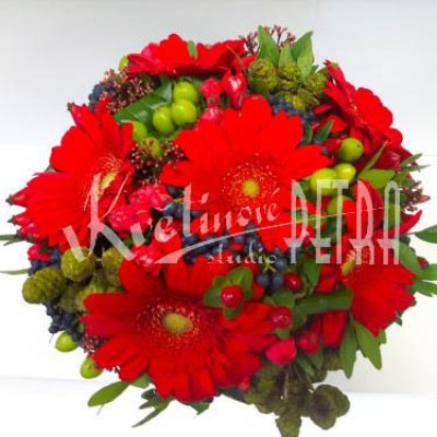 Podzimní svatební kytice kulatá z gerber č. 562