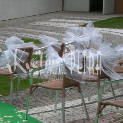 Mašle na židle-svatební dekorace č. 2