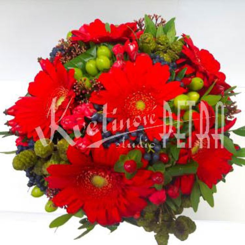 Jesenná svadobná kytica z gerber č. 562