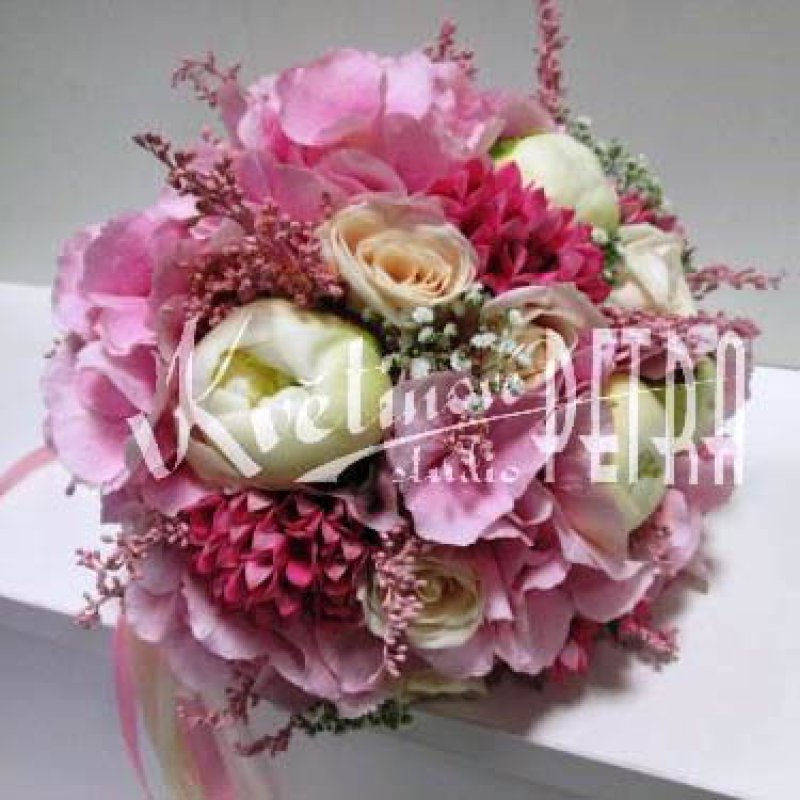 Wedding bouquet of peonies and hydrangeas No. 506