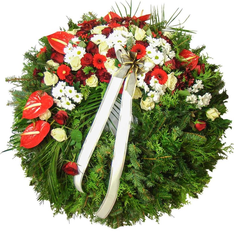 Trauerkranz aus Anthurium-Blüten