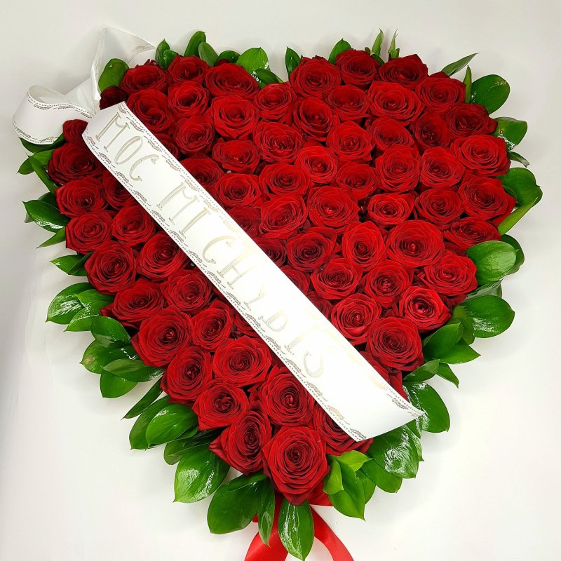 Vypichované smuteční srdce č. 58