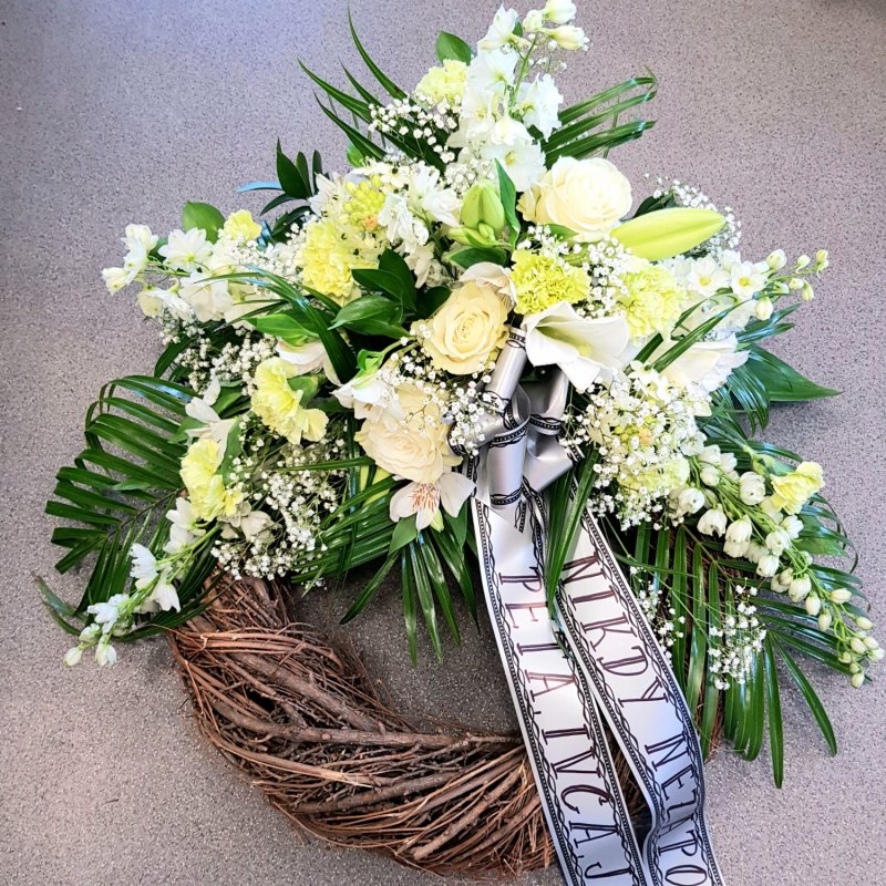 Funeral wreath white No. 49